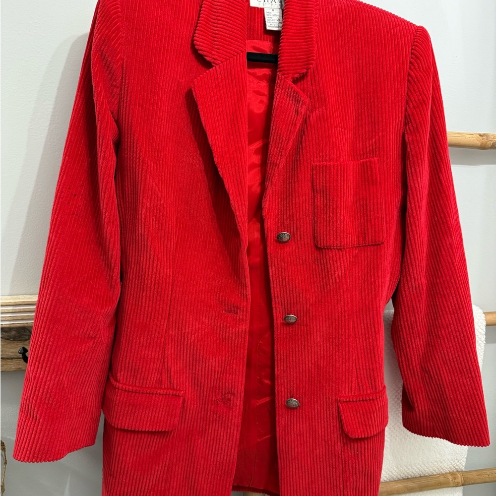 Chai’s Red Corduroy Blazer